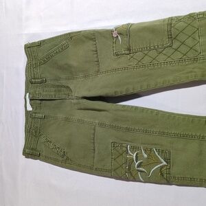 ANTHROPOLOGIE Olive Green Skinny Cargo Pants, Size 27
